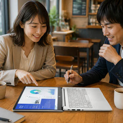 HP EliteBook 630 G10 の180度開閉可能なヒンジデザイン