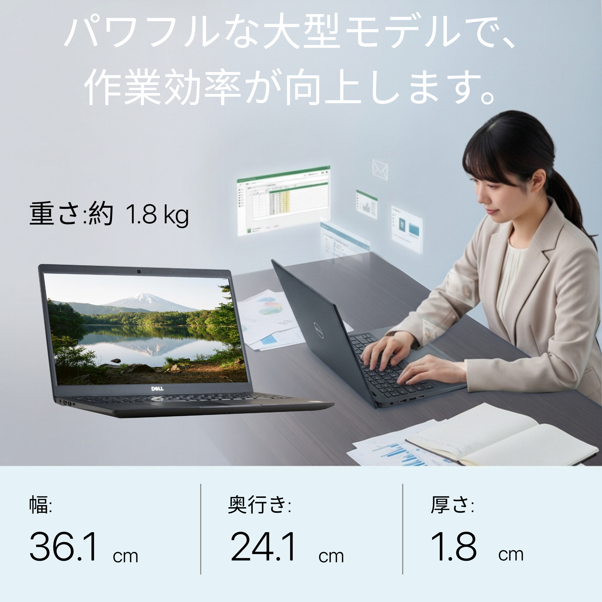 DELL Latitude 3520、i5-1145G7、16GB RAM、256GB SSD、15.6インチ フルHD 1920x1080ディスプレイ、Wi-Fi、Bluetooth、カバー付きカメラ、テンキー、1.9kg、Windows 11 Pro、Microsoft Office 2019 H&B（再生品）