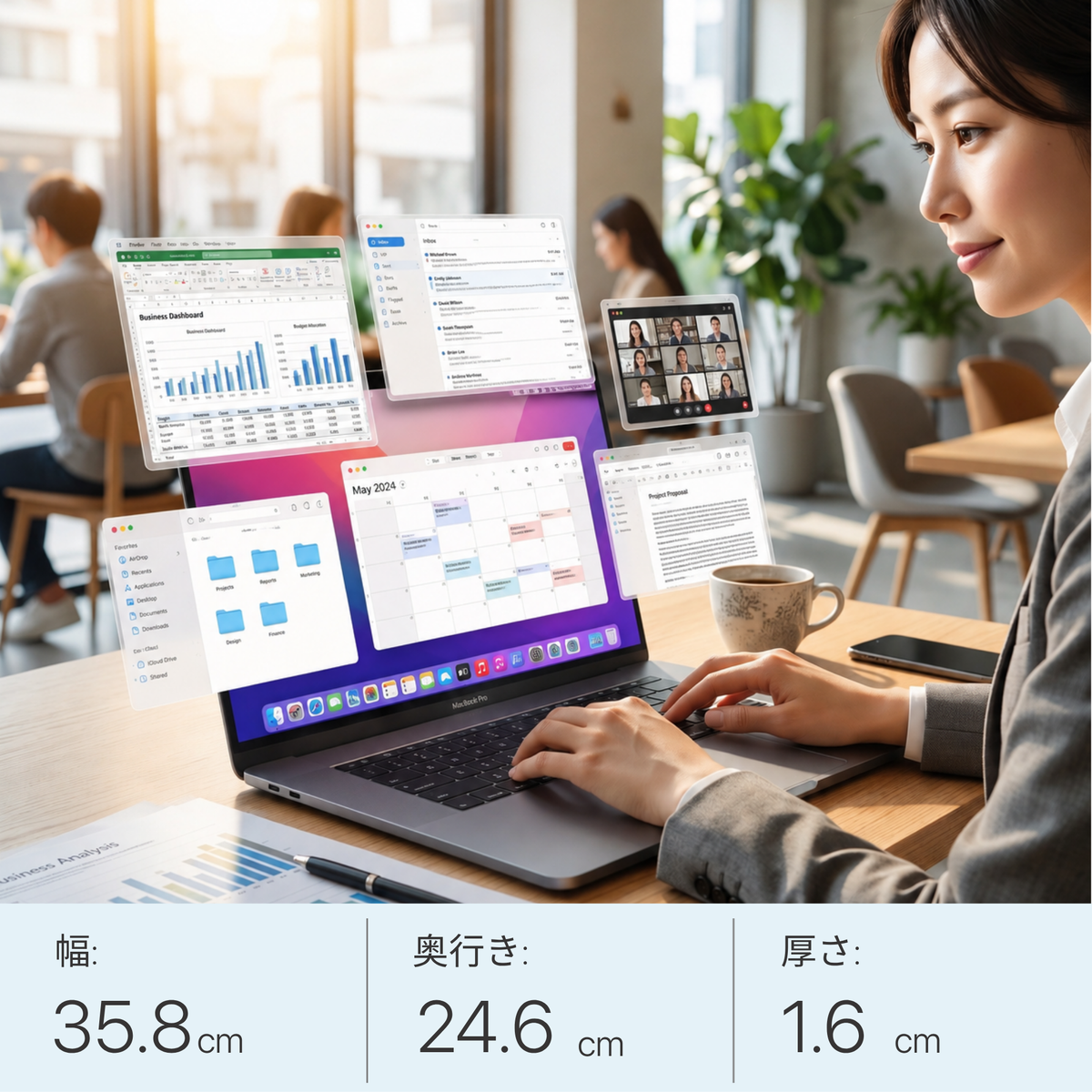 MacBook Pro 16-inch (2019)、i7-9750H、16GB RAM、512GB SSD、16インチスクリーン、3072x1920 Retina、Wi-Fi、Bluetooth、指紋センサー、2kg