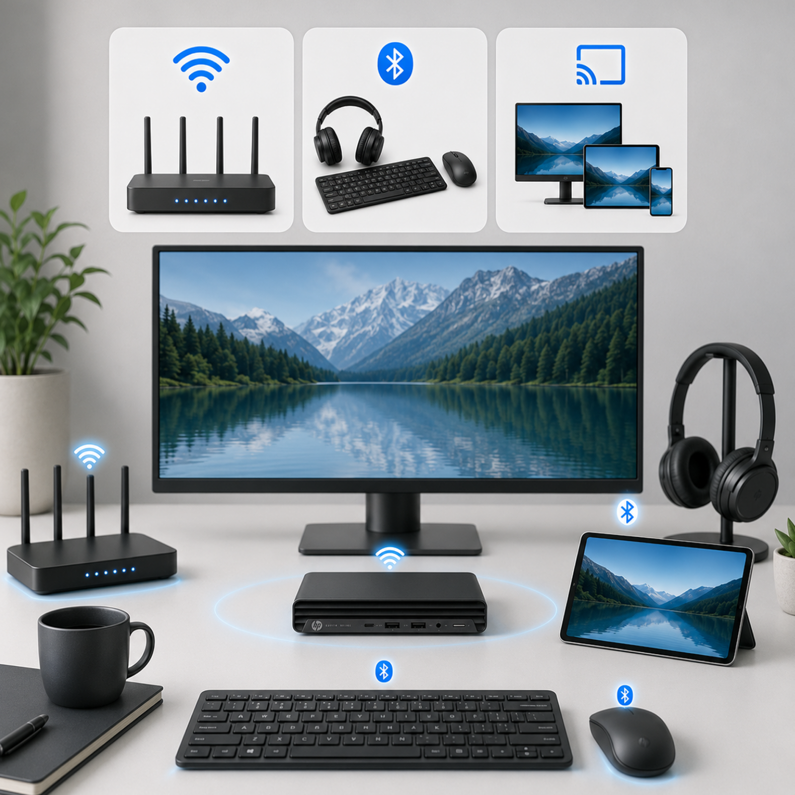 Elite Mini 800 G9 Desktop、i5-12500T、16GB RAM、256GB SSD、Wi-Fi、Bluetooth、画面出力対応、Windows 11 Pro、Microsoft Office 2019 H&B（再生品）