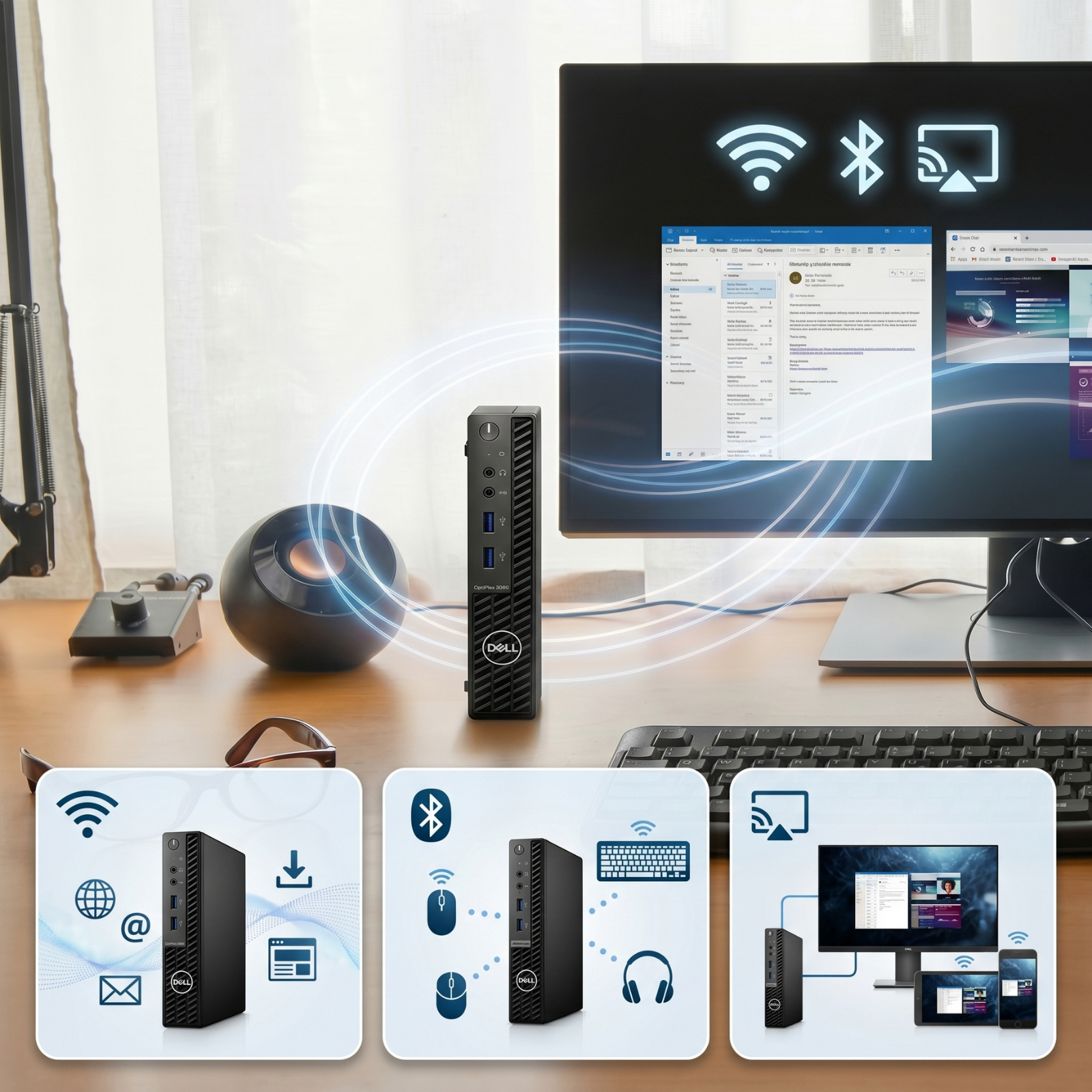 DELL Optiplex 3080 Micro - Wi-Fi・Bluetooth ワイヤレス接続機能