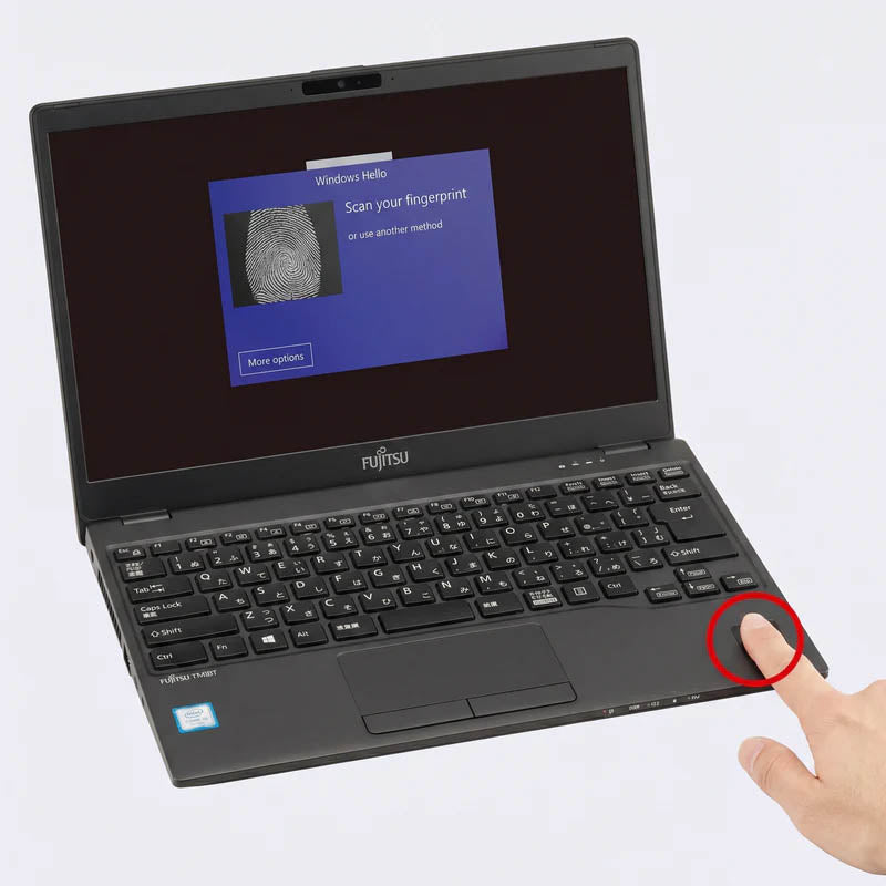 Fujitsu LIFEBOOK U9310 - 指紋認証機能搭載・Windows Hello対応で安全かつ瞬時にサインイン