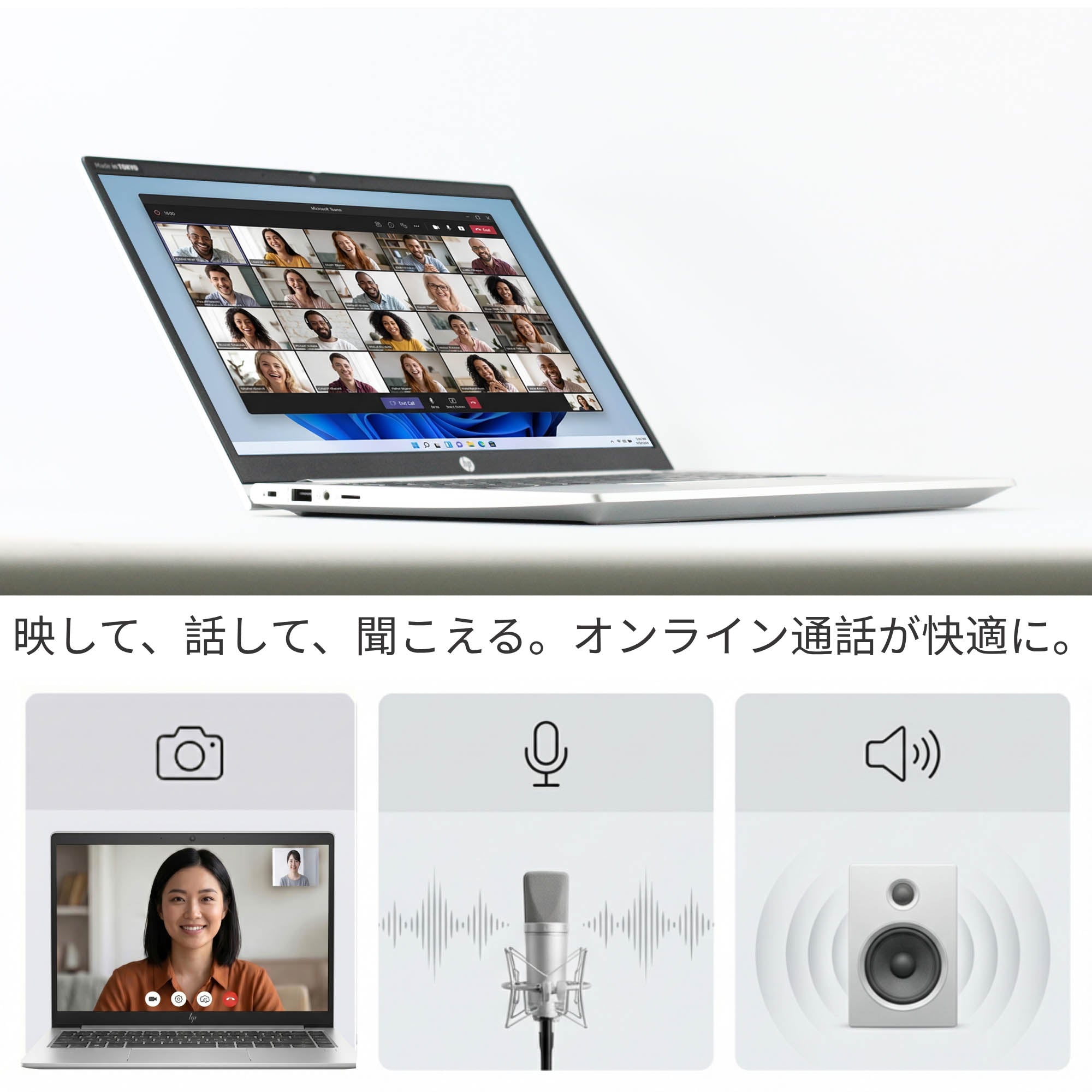 HP ProBook 430 G8 - Webカメラ・マイク・スピーカー搭載 (テレワーク対応)