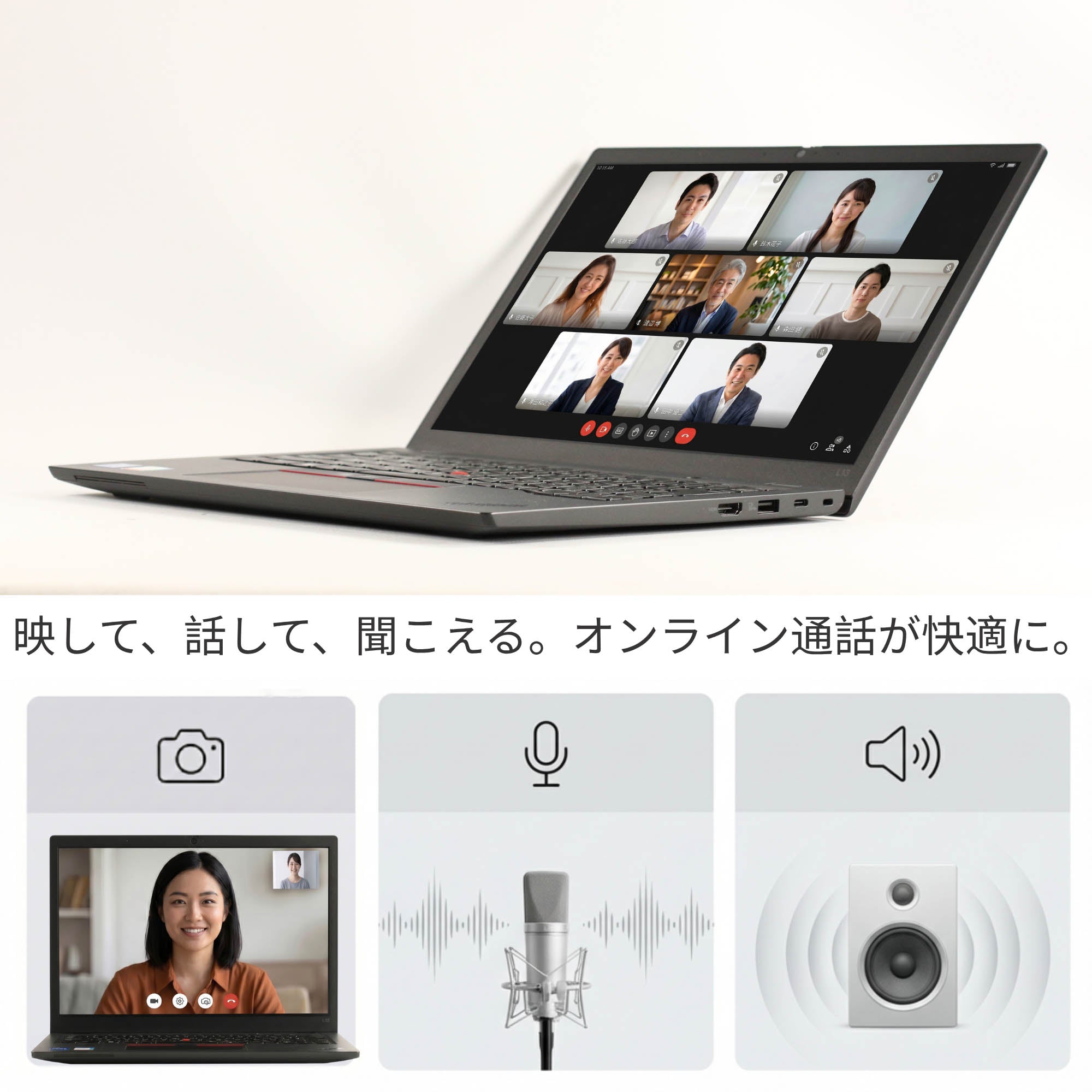 Lenovo Thinkpad L13 Gen 3 - Webカメラ・マイク・スピーカー搭載 (テレワーク対応)