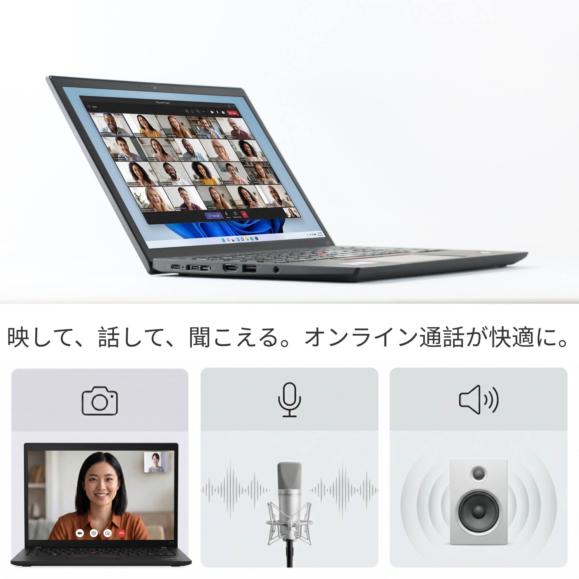 Lenovo Thinkpad X13 Gen 2 - Webカメラ・マイク・スピーカー搭載 (テレワーク対応)